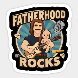 Rockin Dad Celebrating Dad with Cool Vibes and Rockin' Designs Sticker